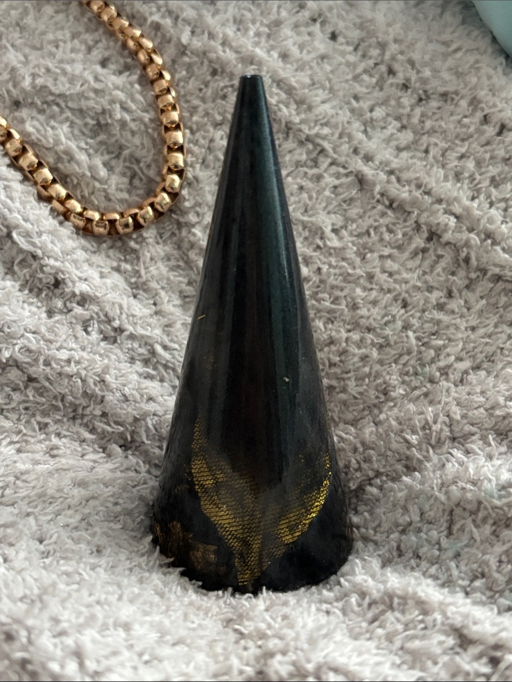 Black and Gold resin Cone (handmade)